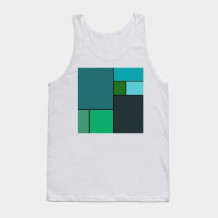 green grey Mondrian abstract art design Tank Top